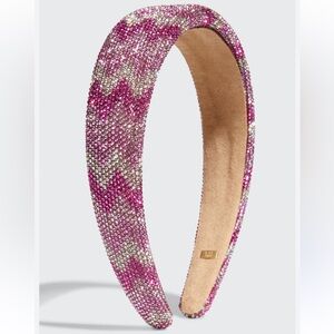 🛍️ 4/$25 Girls Bari Lynn Pink/Silver Crystal Embellished Zigzag Chevron Headband
